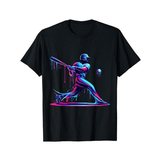 Baseball Player Drip T-Shirt for The men, Soft Fabric, Breathable, Comfortable Short Sleeve Tees Perfect for Summer, Birthday Gift to men made in usa