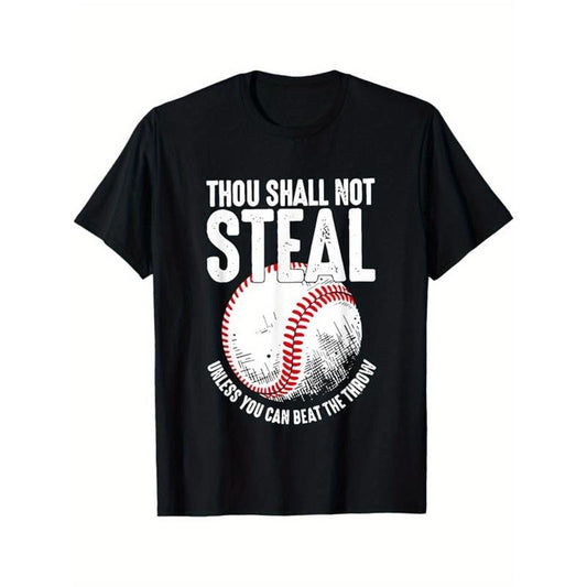 Baseball Printed, Men's Cotton Graphic T-shirt, Casual Short Sleeve Crew Neck Gamer T-shirt, Men's Tee For Outdoor made in usastyle{n002}15