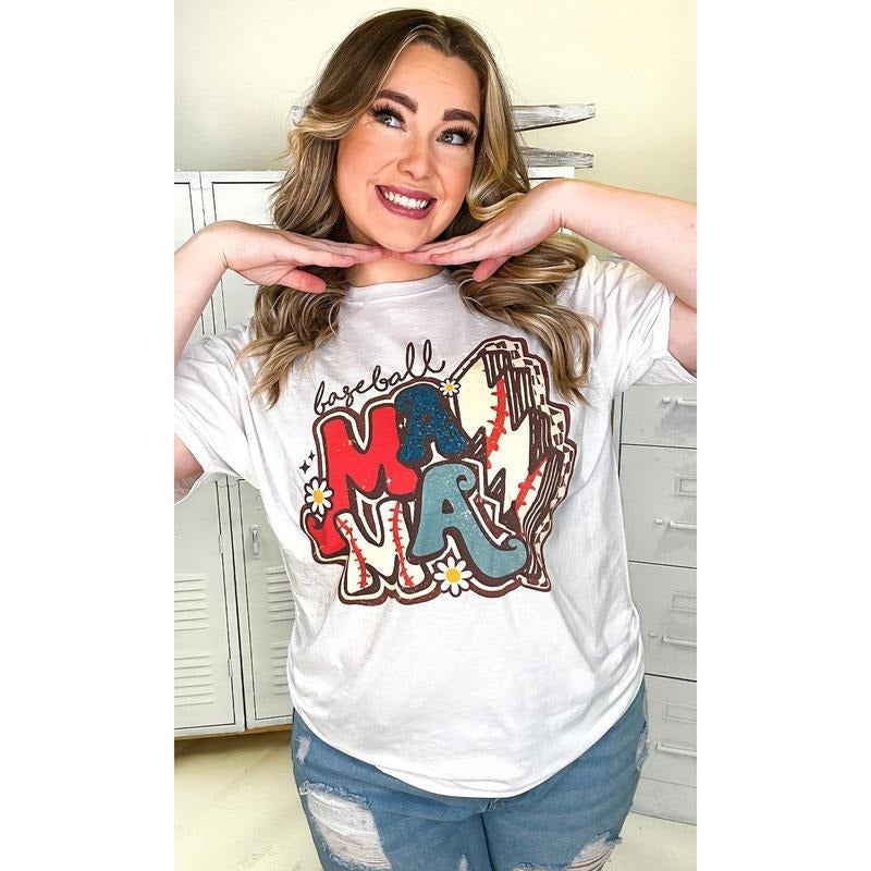 Baseball Sports Mama Graphic T-Shirt