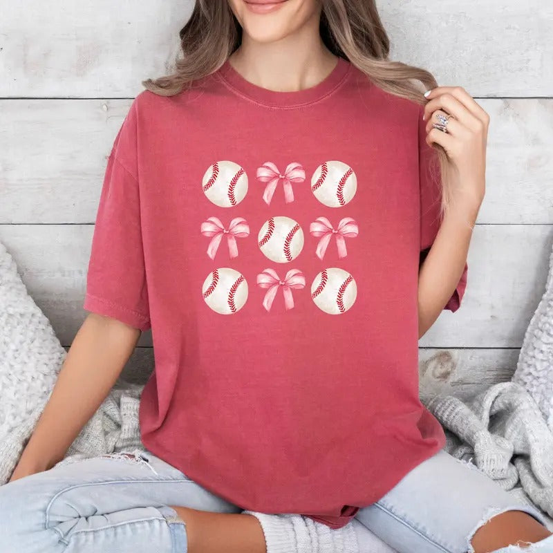 Baseball coquette bow  TEE SHIRT Design Comfort colors Tee shirt