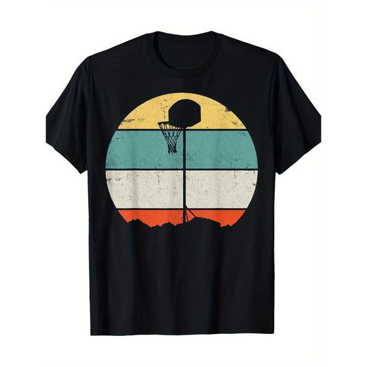 Basketball T-shirt black 100% cotton Made in USA