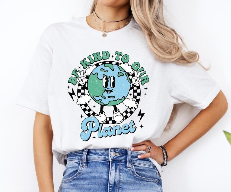 Be Kind To Our Planet Shirt, Be Kind To The Planet Shirt, Sea Plastic Free Tee, Unisex T-Shirt, Gifts For Male Men Him, Short Sleeve Tee Shirt, Gifts For Birthday Mothers Day Christmas Anniversary