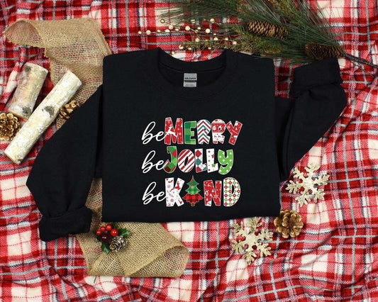 Be Merry Be Jolly Be Kind Hoodie, Christmas Teacher Shirt, Christmas Hoodie, Christmas Sweatshirt Menswear Festive