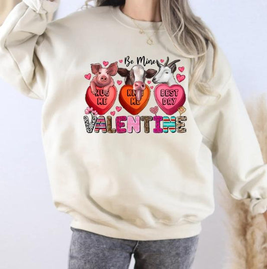 Be Mine Women's Animal Graphic Valentines Heavy Blend Sweatshirt