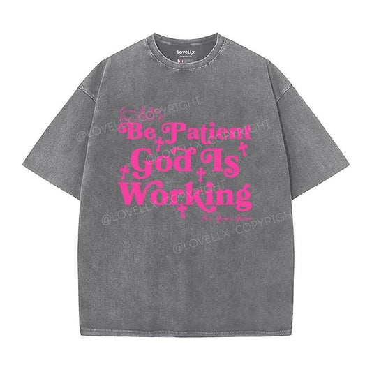 Be Patient Washed T-Shirt, Christian Jesus  t shirts, Vintage 90s Graphic Tee Gift Womenswear Top Cotton