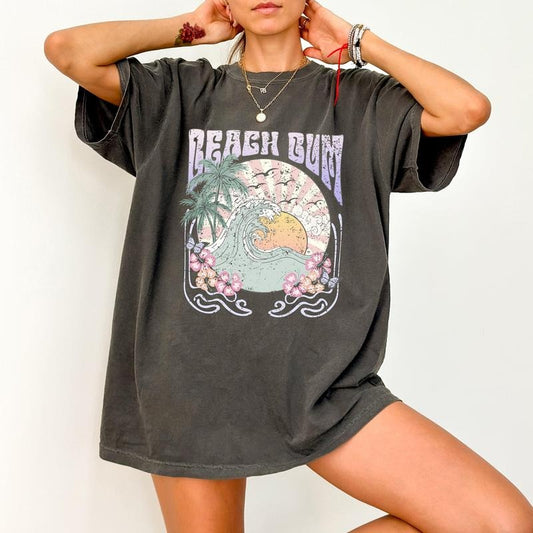 Beach Bum, Sun, Summer Vibes, Beach Wear, Hot Girl Summer, Tshirt, Women's Comfort Color Tee, Tshirt