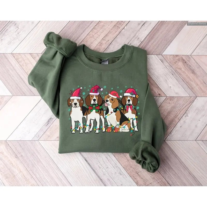 Beagle Christmas Sweater, Hoodie, Shirt, Beagle Lover, Dog Pet Xmas Shirt, Holiday Sweater, Beagle Dog Mom Shirt , Global Trending Outfits