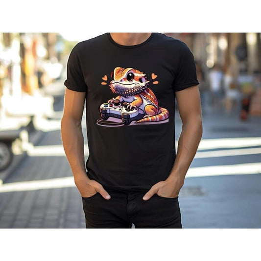 Bearded Dragon Gaming Shirts For Gaming, Cute Video Gaming T-Shirt For Lizard Gifts, Cute Bearded Dragon Reptile Gifts For Kawaii Videogamer made in usa