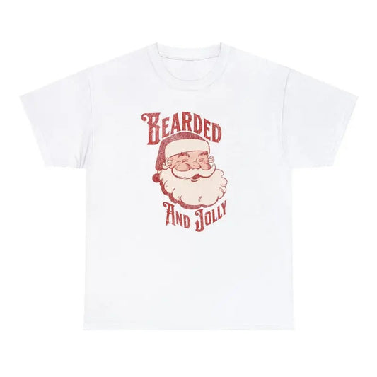 Bearded and Jolly Christmas T-shirt, Beard T-shirt - Funny Christmas T-shirt