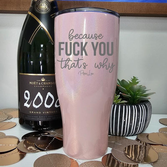 Because F* YOU That's Why Laser Etched Tumbler