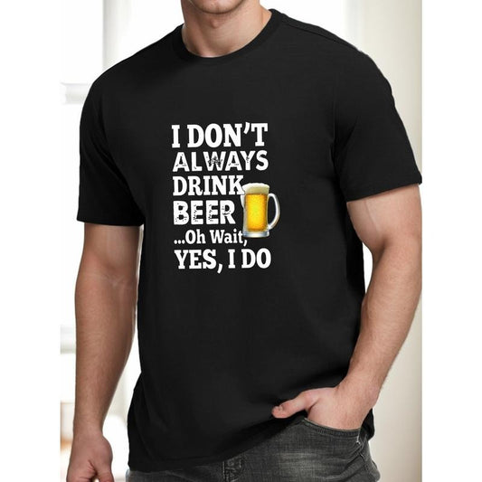 Beer Lovers Tee Shirt - Funny Graphic Print, Casual Short Sleeve T-Shirt for Men, Summer Wear, Relaxed Fit, Comfortable Fabric Made in USA