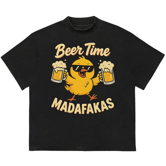 Beer Time MADAFAKAS T-Shirt Unisex Streetwear Style Cotton Perfect Gift for Fans