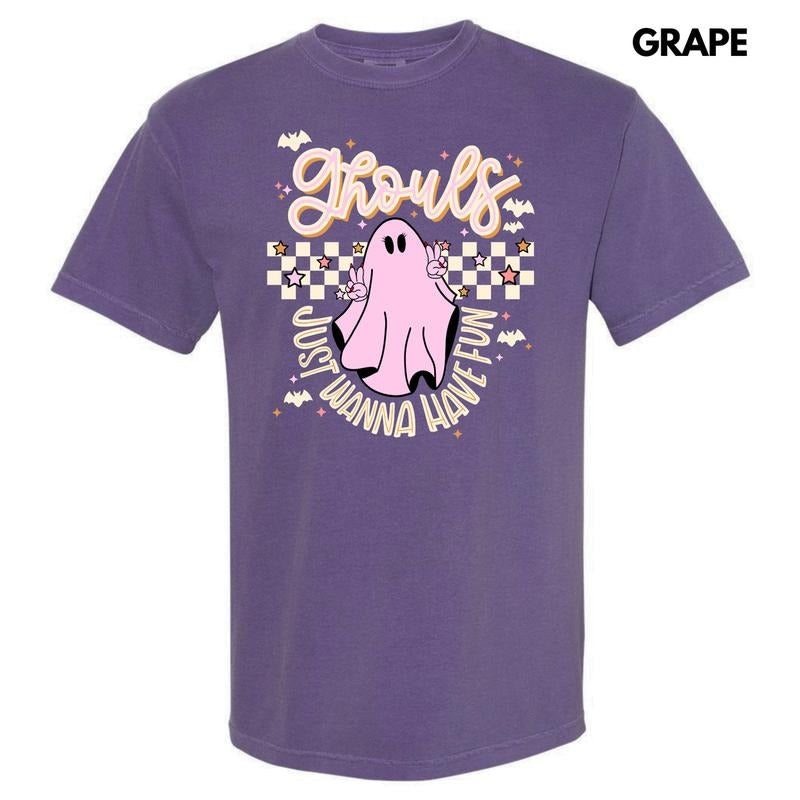 Beige Checker Ghouls Fun Comfort Colors T-Shirt 'NLB'