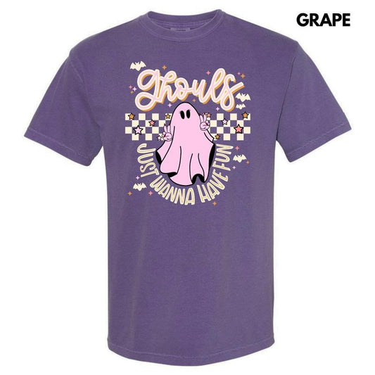 Beige Checker Ghouls Fun Comfort Colors T-Shirt 'NLB'