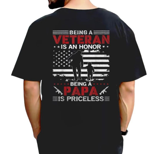 Being A Veteran Is An Honor Being A Grandpa Is Priceless T Shirt, Grandpa Gift, Patriotic Shirt, Fathers Day Gift, Unisex Short Sleeve Tee, Crewneck Top
