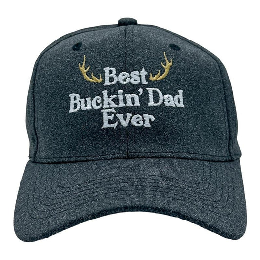 Best Buckin Dad Ever Hat Funny Fathers Day Hunting Antlers Graphic Novelty Cap Funny Hats Dad Joke  Funny Hunting  Novelty Caps for Men Black - Standa