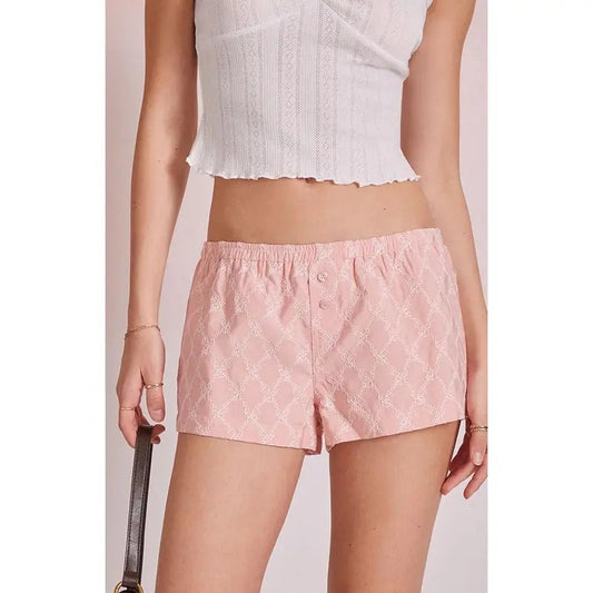 Beverly and Beck Women's Embroidered Micro Shorts