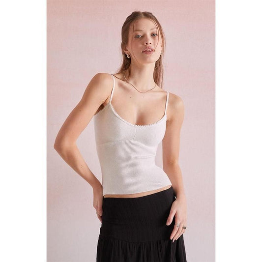 Beverly and Beck Women's Jane Trim Sweater Tank Top