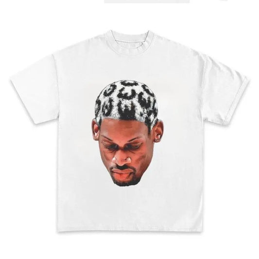 Big Face Dennis Rodman Jumbo Face Tee Colorful Hair Style Drake Usher 90s Vintage Graphic HipHop Rap Tee Unisex Tee Rare HipHop Tee