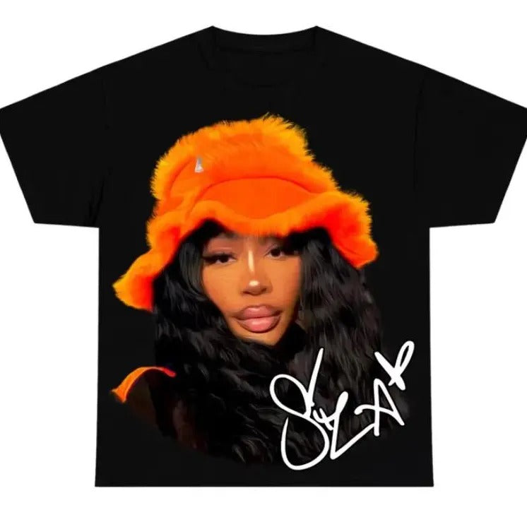Big Face Sza Orange t shirt pop music shirt Classic Unisex Tee