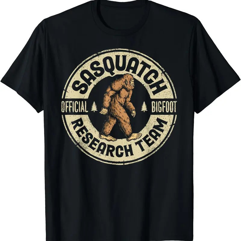 Bigfoot Research Team Retro Vintage Sasquatch T-Shirt | Unisex Cotton Tee Gift | Full Size Menswear Top