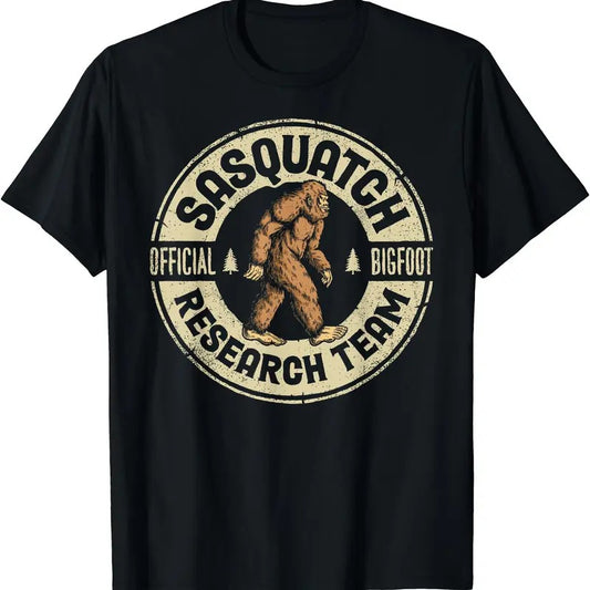 Bigfoot Research Team Retro Vintage Sasquatch T-Shirt | Unisex Cotton Tee Gift | Full Size Menswear Top