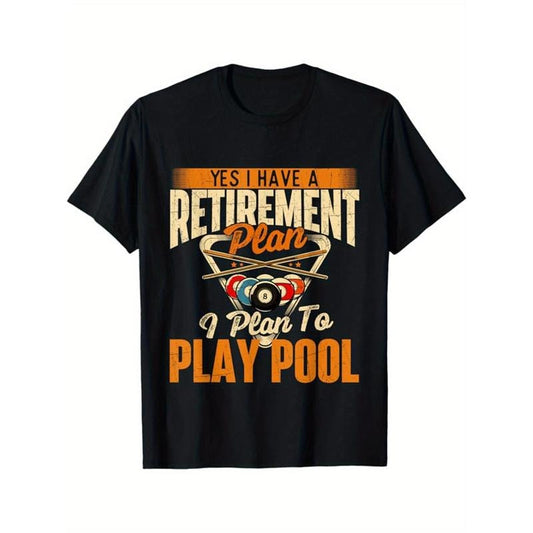 Billiards Print Men's Cotton T-shirt, Graphic Tee Men's Outdoor Clothes, Men's Clothing, Casual Short Sleeve Crew Neck T-shirt, Tops For Men, Gift For Men made in usastyle{n002}3