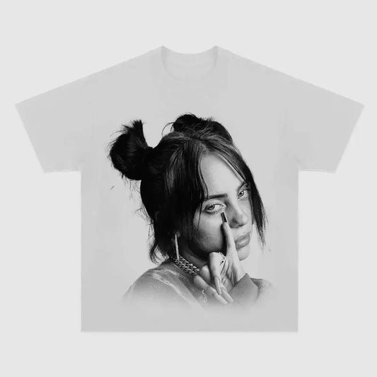 Billieee Eilishhh white T-shirt, Graphic Tee Craze