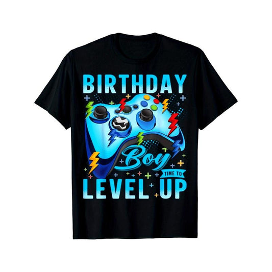 Birthday Boy Time to Level Up Video Game Birthday Gamer Boys T-Shirt made in usa