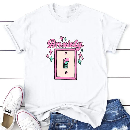 Anxiety ON Apparel, Proudly Printed In The USA, Tee,  Gray / White / Blue / Black #sassy #cute