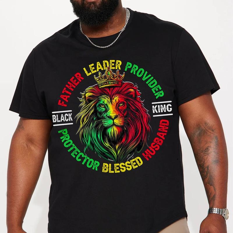 Black King Dad Lion Juneteenth Shirt, Juneteenth 1865 Black Pride Father Tee, Father's Day Gift for Him