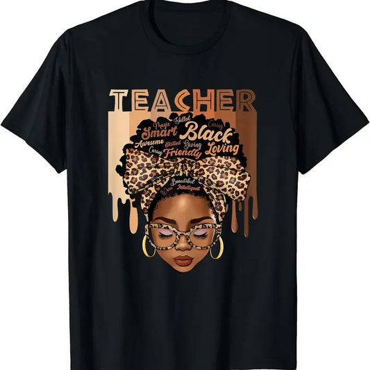 Black Teacher Magic Black History Month Afro Hair Melanin T-Shirt | Unisex cotton tee Gifts, Crewneck