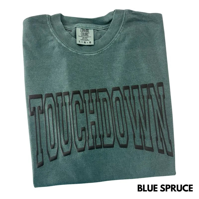 Black Touchdown PUFF Comfort Colors T-Shirt