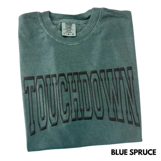 Black Touchdown PUFF Comfort Colors T-Shirt
