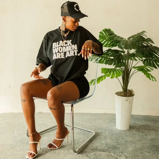 Black Women Are Art Unisex Oversized T-Shirt Heavy Duty Fabric christmas shirt