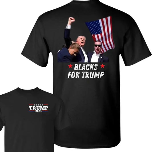 Blacks For Trummp T-shirt, Praying for Presiident Trummp Shirt, Bloodied Trummp Fist Pumps, Trummp Shirts 2024, Front Sided Graphic Printed Unisex Classic Cotton T-Shirts in all Sizes all Colors for Men for Women