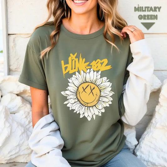 Blink 182 Shirt, Vintage Blink 182 2003 Album Shirt, World Tour Shirt, 90s Gifts, Blink 182 The World Tour Shirt, Arrow Smiley Shirt, Unisex T-Shirt, Gifts For Fan, Short Sleeve Tee Shirt, Gifts For Birthday Fathers Day