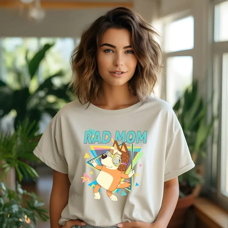 Bluey Cool Mom Club Shirt, Retro Rad Mom Bluey Shirt, Retro Chilli Heeler Shirt, Mom Bluey Shirt, Chilli Heeler, Bluey Family Shirt
