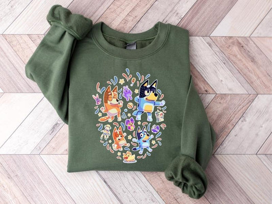 Bluey Family Shirt, Bluey Cartoon Shirt, Bluey Birthday Party Shirt, Bluey Heeler  sweater