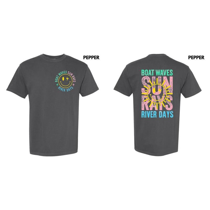 Boat Waves River Days Comfort Colors T-Shirt