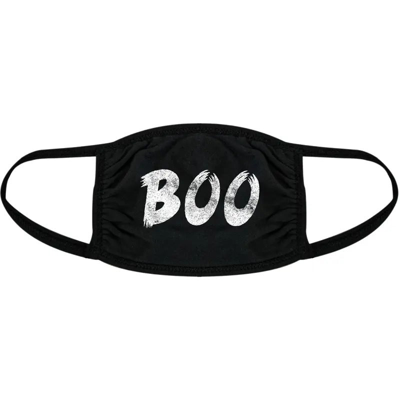 Boo Face Mask Funny Halloween Ghost Graphic Nose And Mouth Covering Funny Masks for Adults Halloween  Novelty Masks for Adults Black