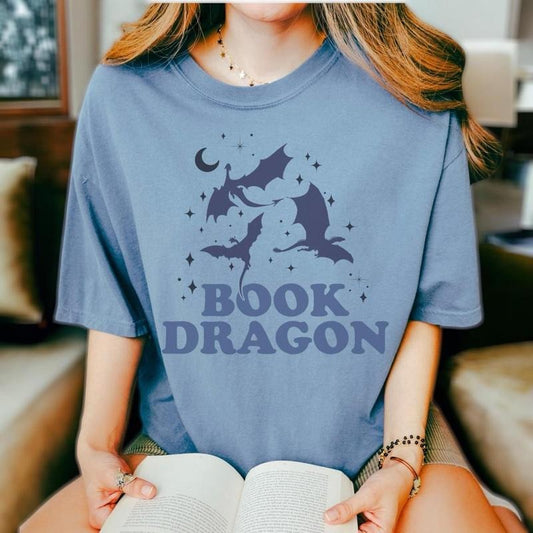 Book Dragon Tee | Book Lover Shirt | Unisex Shirt | Shirt for Readers | Bookish T-Shirt | T-Shirt for Fantasy Book Lover, Soft
