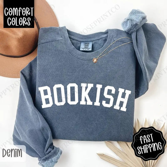 Bookish Comfort Colors Sweatshirt, Book Lover Crewneck, Bookworm Women's Sweater