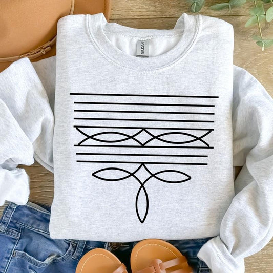 Boot Stitch Design Sweatshirt Country Western Pullover Music Festival Shirt Cowgirl Birthday Gift Cowboy Boot Country Rodeo, western outfits, western outfit women o3