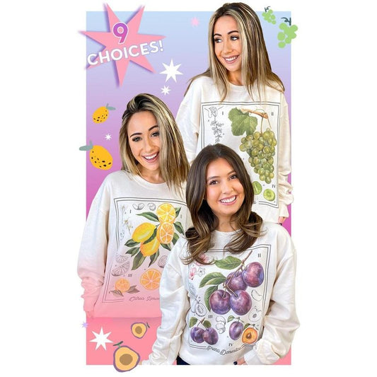 Botanical Fruit Graphic Sweatshirt Tik Tok