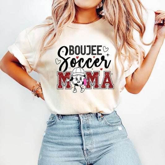 Boujee Soccer Mama T-Shirt, Soccer T-Shirt, Sports T-Shirt, Trendy Retro Mom T-Shirt,, tshirt hot trend 2025