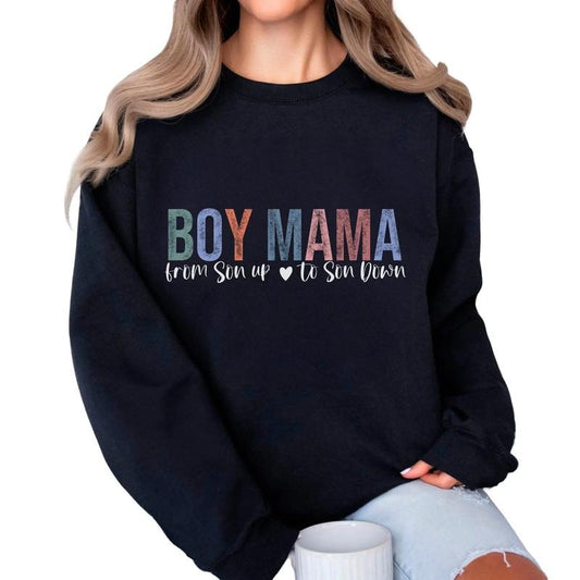 Boy Mama From Son Up To Son Down Sweatshirt, Boy Mom Shirt Gift, Unisex Sweatshirt, Gifts For Mother Mama From Daughter Son, Long Sleeve Crewneck Tee, Mom Gifts Sweater, Gifts For Birthday