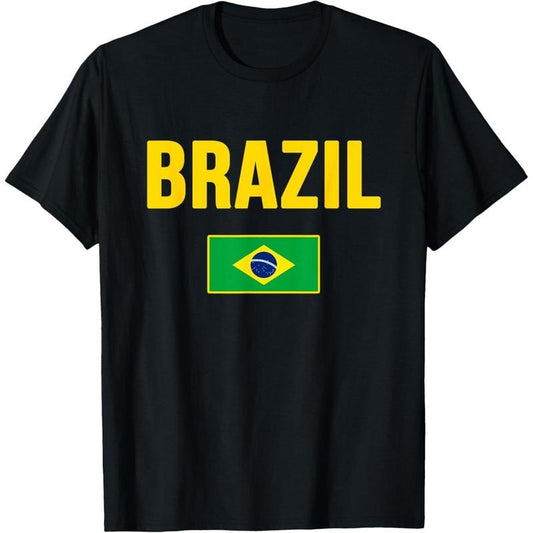 Brazil Brazilian Flag Brasil Bandera Bandeira T-Shirt made in usa