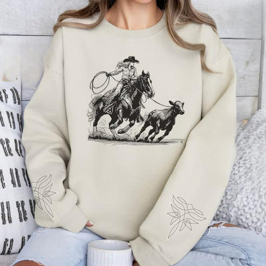 Breakaway Roper Western Unisex Sweatshirt, Boot Stitch Design Country Rodeo Outfit, Birthday Gift For Her Cowgirl, western sweatshirts and Hoodie, western outfits women, western tops