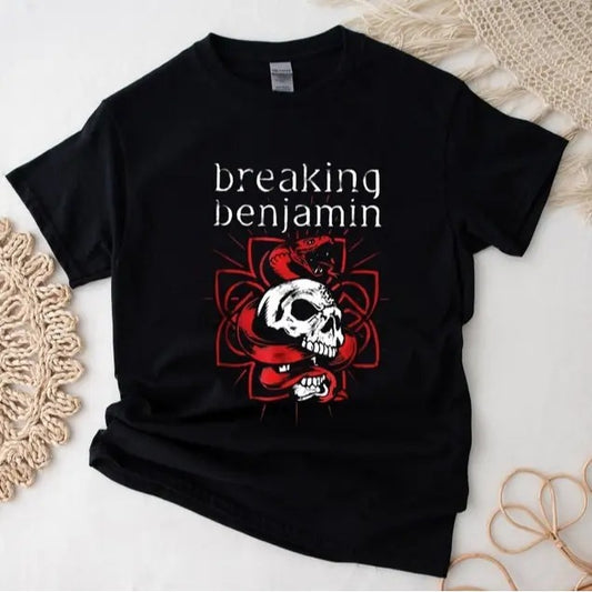 Breaking Benjamin T-Shirt, Breaking Benjamin Band Logo Graphic T-Shirt, Breaking Benjamin Tour Shirt